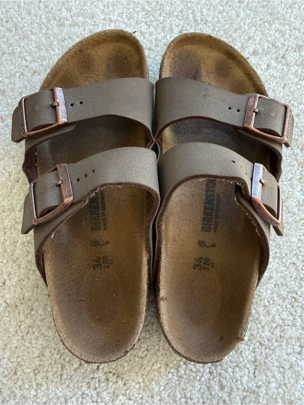 Birkenstock Kids’ Birk-Flor Arizona Brown Slide Sandals with Buckles